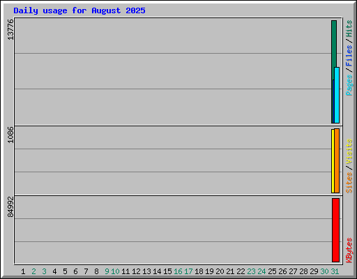 Daily usage for August 2025