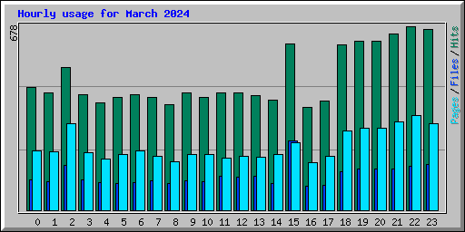 Hourly usage for March 2024